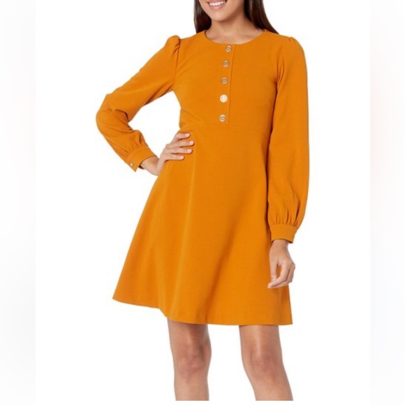 Tommy Hilfiger Dresses & Skirts - Tommy Hilfiger Amber Button Front A Line yellow dress Size 6